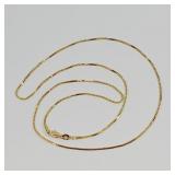 Box Chain Necklace Stamped 18kt Gold Filled 26' L