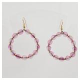 Pink Glass Bead Earrings