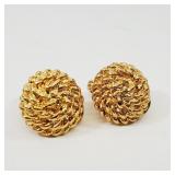 Vintage Clip On Gold Tone Earrings