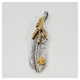Feather with Bird's Claw Pendant