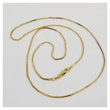 Box Chain Necklace Stamped 18kt Gold Filled 22' L