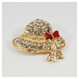 Crystal Hat Brooch