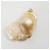 Sterling Silver Bale on Baroque Pearl Pendant