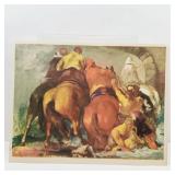 Horses Print Flood Detail by Jon Corbino 9.5 x 12'