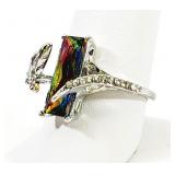 Iridescent Crystal Ring Size 8.5