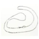Flat  Silver Chain Necklace Stamped 925 22'