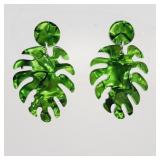 Green Acrylic Earrings