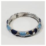 Enamel & Crystal Hinged Bracelet