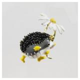 Hedgehog Daisy Brooch