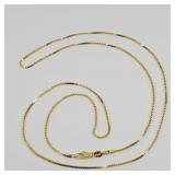 Box Chain Necklace Stamped 18kt Gold Filled 28' L