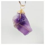 Hand Wired Amethyst Pendant