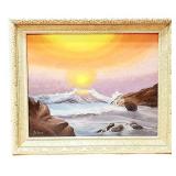 Seascape Scene Signed Ailene 20 x 24'