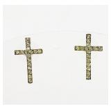 Vintage Crystal Cross Earrings