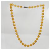 Vintage Yellow Crystal  Bead 18' Necklace