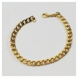 Gold Tone 7' Bracelet  Curb Links