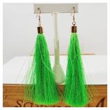 Green  Fringe 5' Earrings