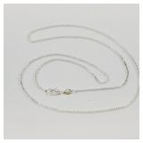 Silver Box Chain Necklace Stamped 925 24'