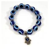 Hamsa Evil Eye Bead Bracelet.