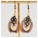 Real Feather Pierced Earrings