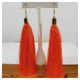 Orange Fringe 5' Earrings