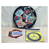 Tool Lot Cutting blade Closet Ring on Vintage Tray