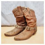 Vintage Leather Cowboy Boots Men's Size 9