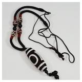 Tribal Design Pottery Bendant Necklace 20- 24'