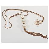 Sweather Necklace with Statement  7' Pendant