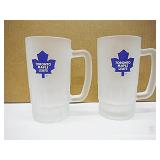 2 Frosted Beer Glasses Toronto Maple Leafs