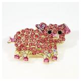 Pink Pig Brooch