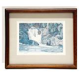 Signd Michael Cleary Print Magpie River Falls WAWA