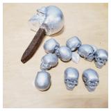 Lot of Small Cement Skulls