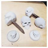 Lot of Cement Skulls