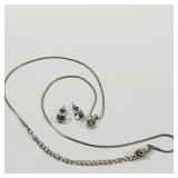 Vintage Crystal Earrings and 18'  Necklace