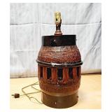 Antique Wagon Wheel Hub Lamp Primitive