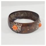 Antiqued Metal Bangle Bracelet