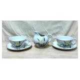 1950's Ivorene China Tea Cups & Creamer made Japan