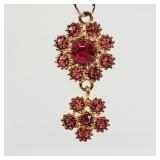 Pink Crystal Flower Pendant
