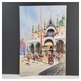 Vintage Hand Signed Watercolor Painting 7' x 10'