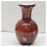 Murano Art glass Vase Metallic Inclusions & Clear