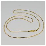 Box Chain Necklace Stamped 18kt Gold Filled 26'