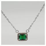 Green Crystal Necklace 18'