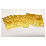 5 Pokï¿½mon Style Gold Foil Fan Art Cards