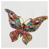 Colorful Crystal Butterfly  Brooch