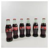 Lot of 6 Vintage NASCAR Coke Coca Cola Bottles