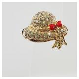 Crystal Hat Brooch