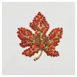 Crystal Maple Leaf Brooch