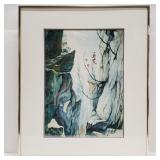 Signed Watercolor Rock Formation 18' x 21'
