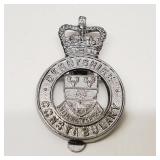 Vintage British Police Cap Badge Derbyshire