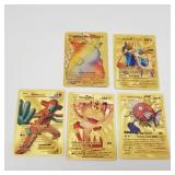 5 Pokï¿½mon Style Gold Foil Fan Art Cards